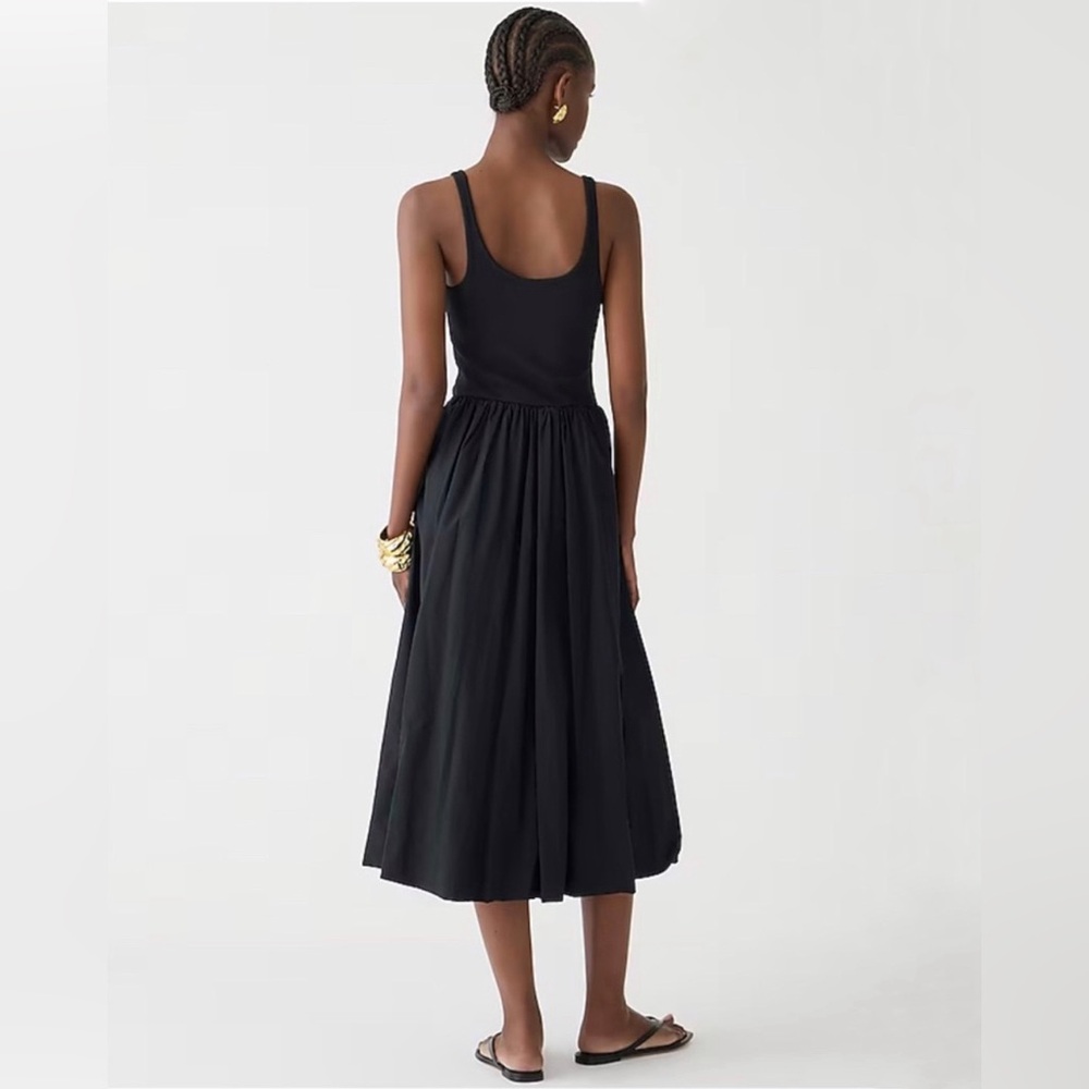 J. Crew Fitted Tank Dress With Poplin Bubble Skirt - Picture 2 of 9